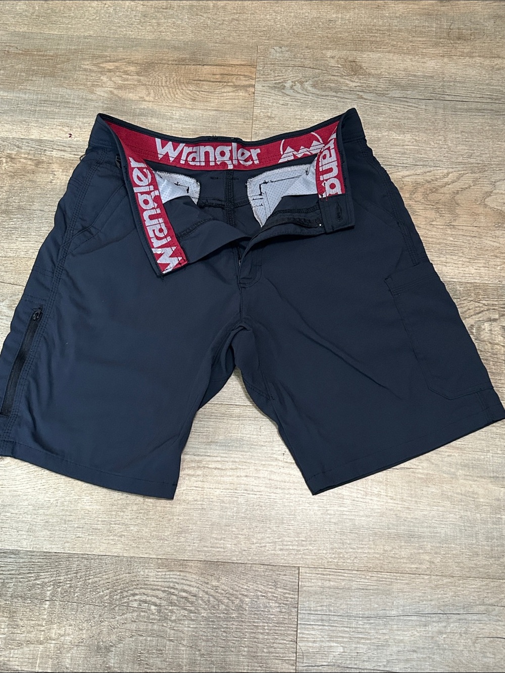 Wrangler Black Hybrid Shorts with Red Branded Waistband